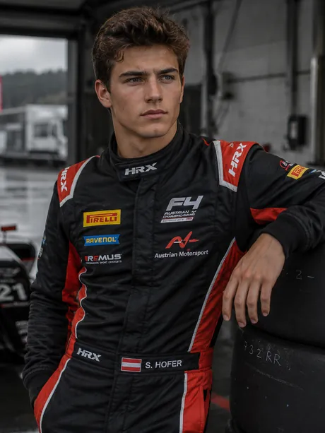 Example profile Sven Hofer — Formula, AT · Consistency 79, Learning rate 93, Cleanliness 80, Racecraft 87 · fictional profile